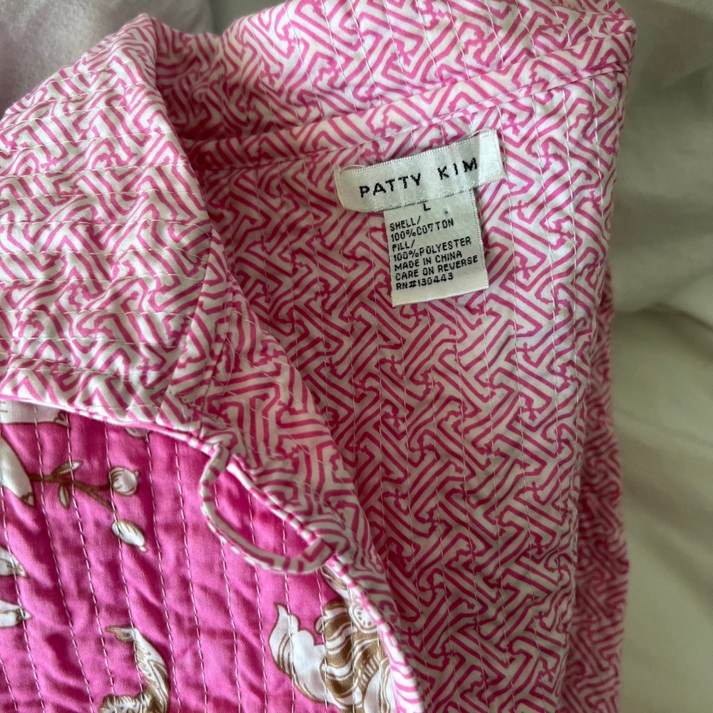 PATTY KIM Jacket‎ Hot Pink Floral Quilted Jacket Women's Size Large - Picture 5 of 16